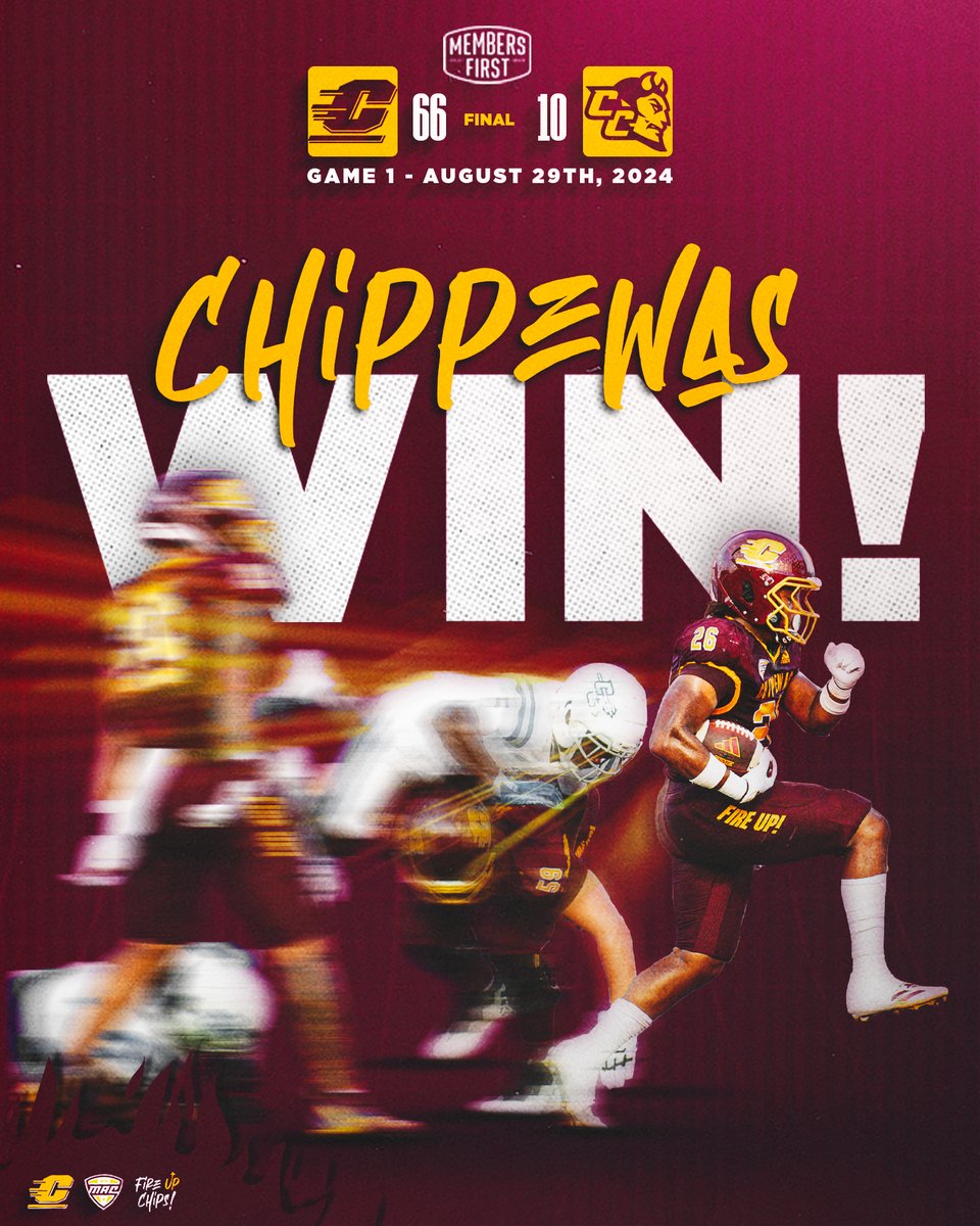 CMU_Football's tweet image. 1-0.

#FireUpChips🔥⬆️🏈