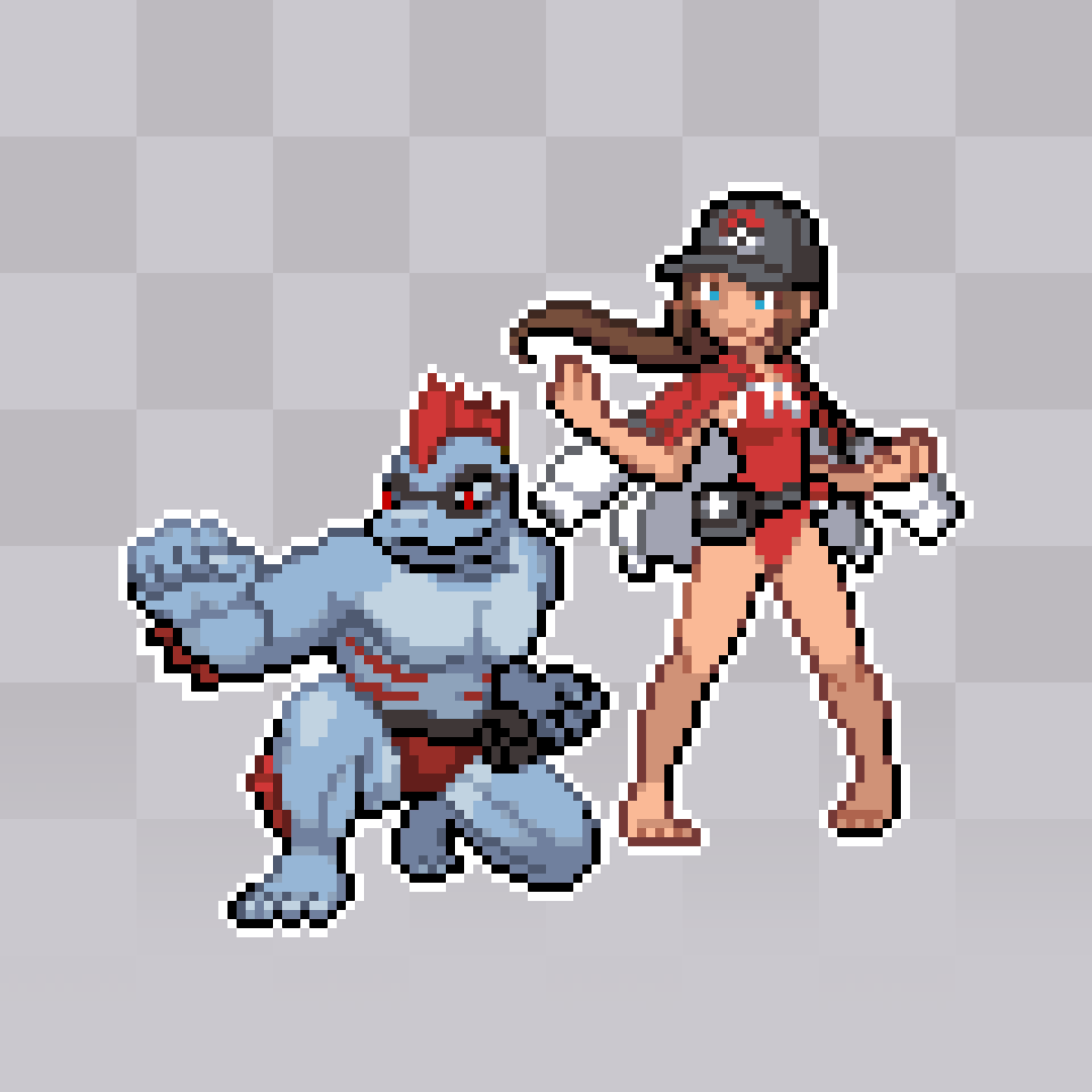 melpoli_98's tweet image. Gym leader and FFXIV OC! 
By the way, I accept Pokemon/Pokemon-like sprite c0mms and more. Should probably update my sheet lol. #pixelart #ドット絵