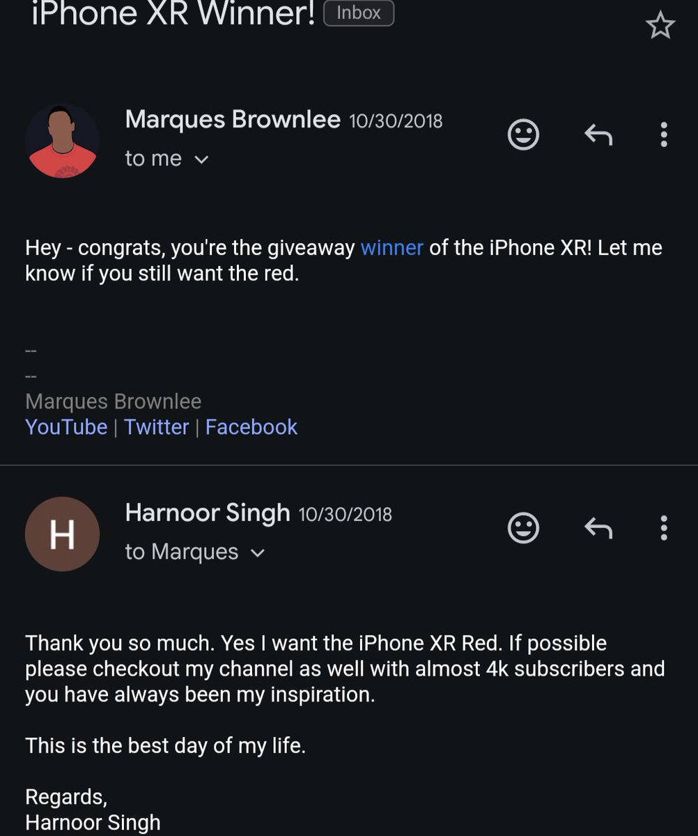 iHarnoorSingh's tweet image. Memories @MKBHD Can't forget the email that led the foundation to this YouTube channel!