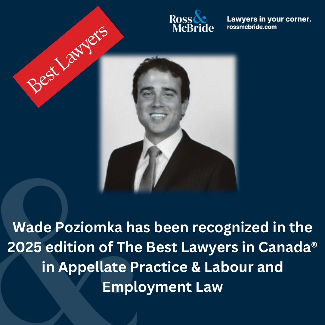 I've been included in the 2025 edition of The Best Lawyers in Canada® in two areas: Appellate Practice &amp; Labour and Employment Law. I'm honoured to be recognized by my peers and grateful to the amazing staff who work with me advancing human rights - Judy Bew &amp; Kaitlyn Billings.