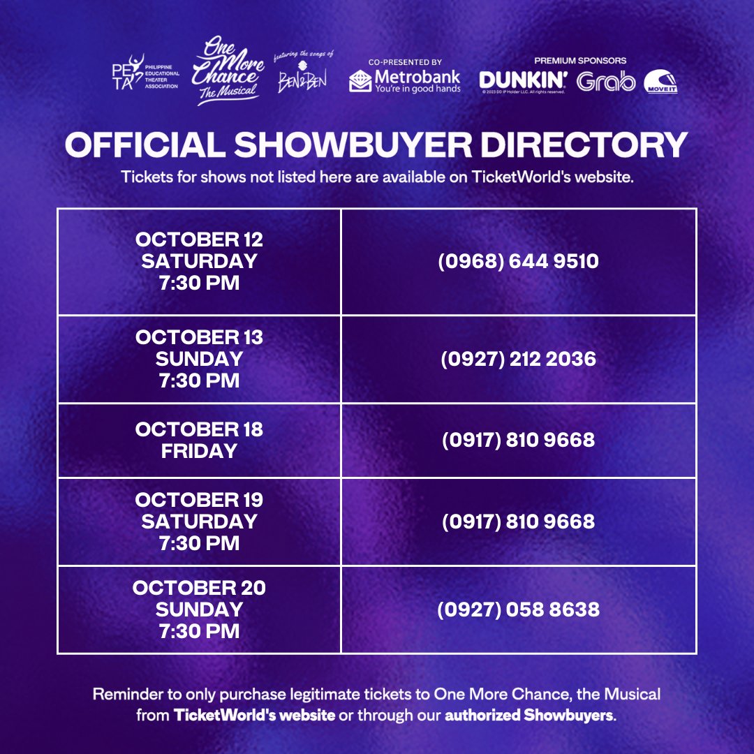 All #PETAOneMoreChance August shows are ✨ SOLD OUT ✨ and we cannot thank you enough for the support!

🎟️  Grab your tickets for our September and October shows via bit.ly/OMCRerunTickets or 
directly from our Authorized Showbuyers  tinyurl.com/OMCShowbuyerDi… 🎟️