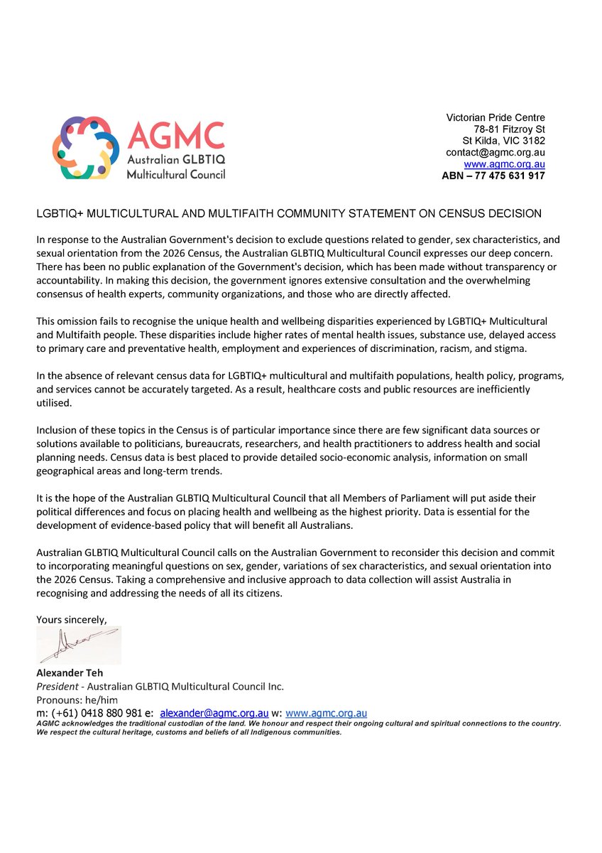 Australian GLBTIQ Multicultural Council tweet media