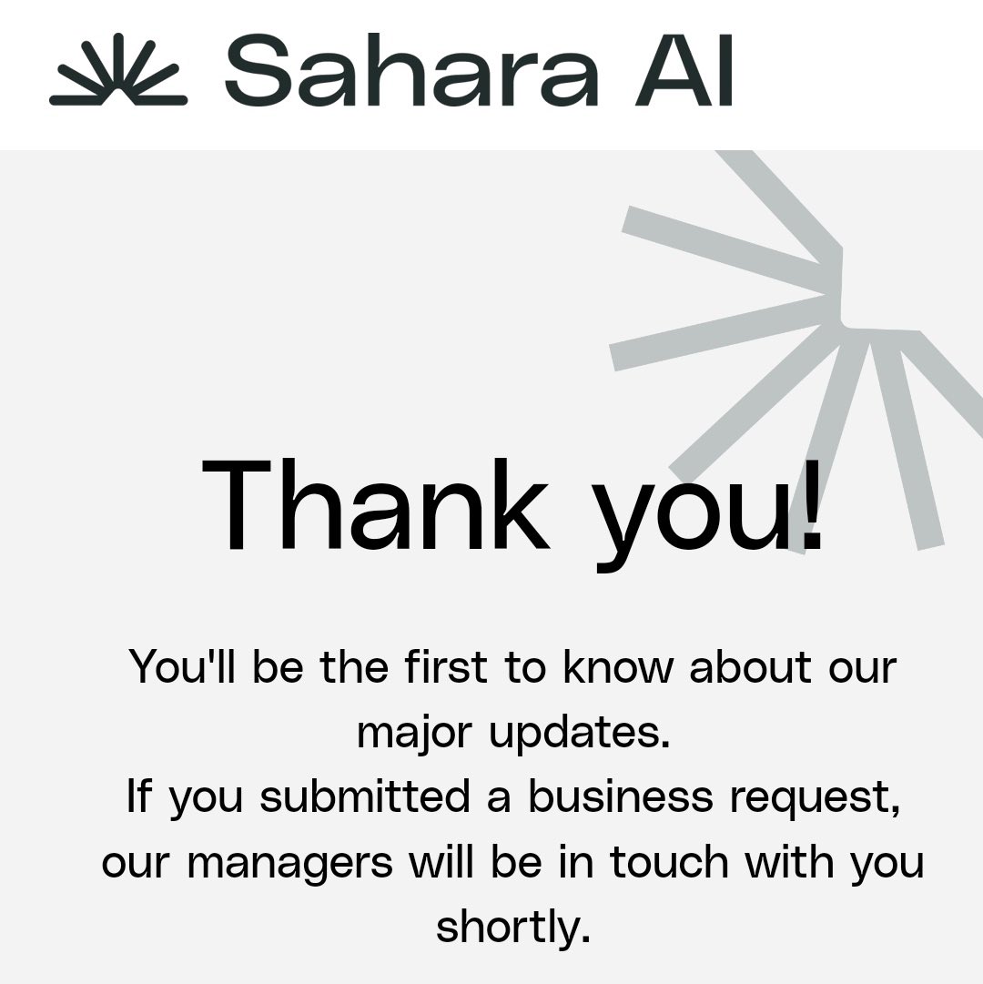 CryptoCatTelugu's tweet photo. 🃏 Simple Guide On @saharaai Whitelist

💰Funding : $49M
💶Cost : Free
⏰Duration : 1Min

💥Remember Arkham they gave 100-200$ for just doing signup. So don’t skip it.

This project is backed by Binance labs so we can expect binance listing

⬇️Steps
1️⃣Visit : https://t.co/mlvYZuKJw1
2️⃣Fill details
3️⃣Select Option 6
4️⃣Submit
✅Done

✊🏻Follow
🩵Like
🔁Retweet

📨Join my telegram channel for more airdrops and mining apps https://t.co/vL6G4FdP5D