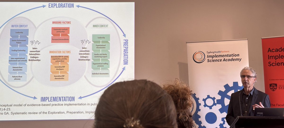 Sarah Kourouche (@sarahkourouche) on Twitter photo - “Should be called sustainment science not implementation science”
@Greg_Aarons <a href="/SHPartners/">Sydney Health Partners</a> #aisnSymposium - “Should be called sustainment science not implementation science”
@Greg_Aarons <a href="/SHPartners/">Sydney Health Partners</a> #aisnSymposium