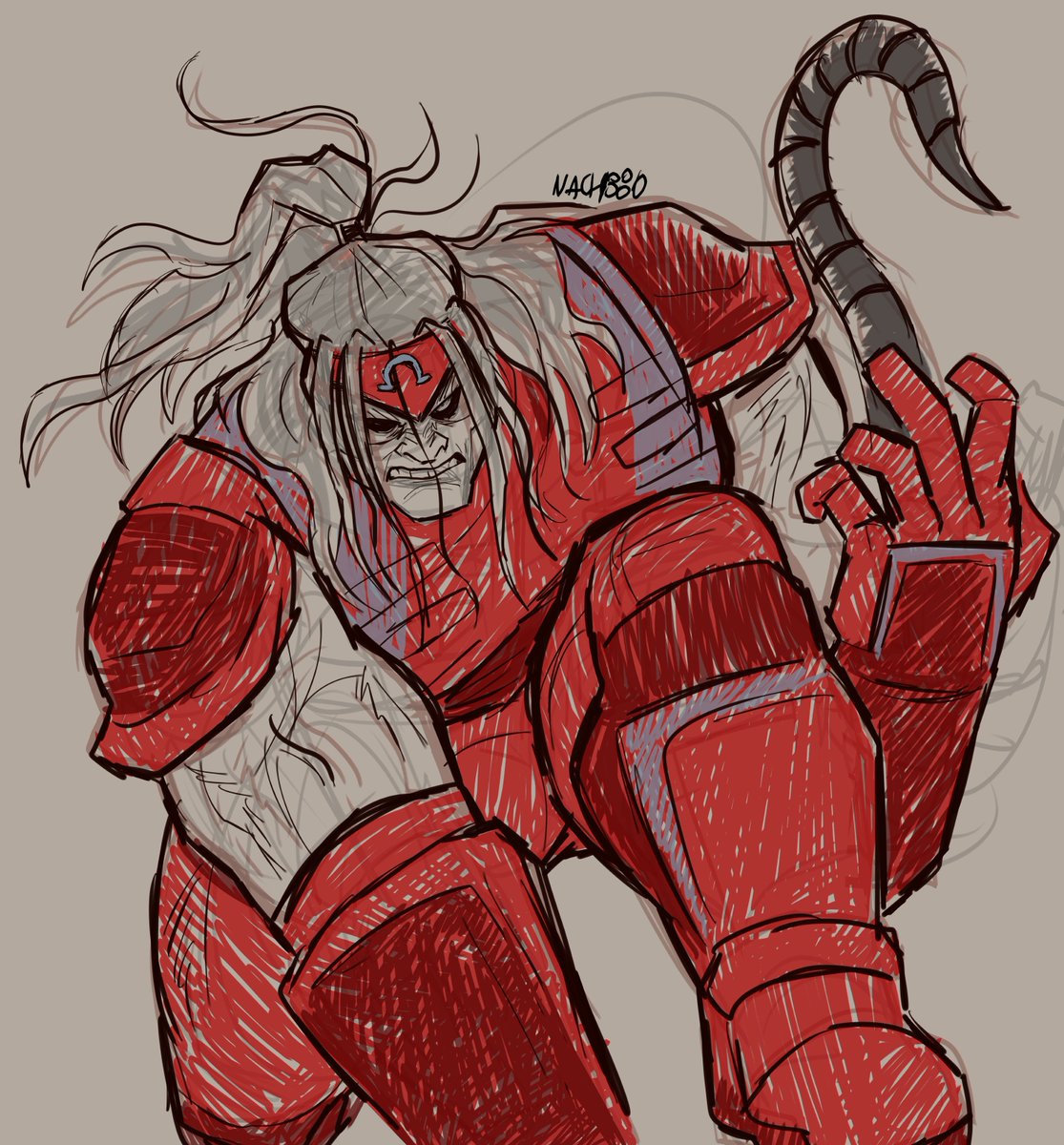nach880's tweet image. sketching to warm up, hello old fave randomly coming back to my head
#OmegaRed