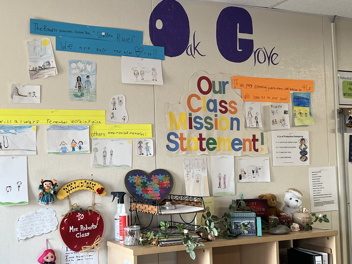 First steps of the classroom focus walls were spotted across the classrooms at Oak Grove during Back to School Night. Mission statements were complete and some getting a start on their WIGS (Wildly Important Goals).  Building leaders! #BurtonExperience