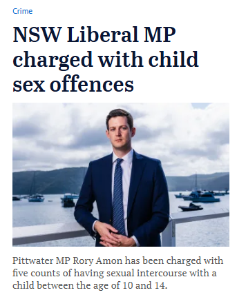 Not a drag queen but a pedophile from thug Dutton's white male corruption party. #auspol #nswpol #abcnews #insiders