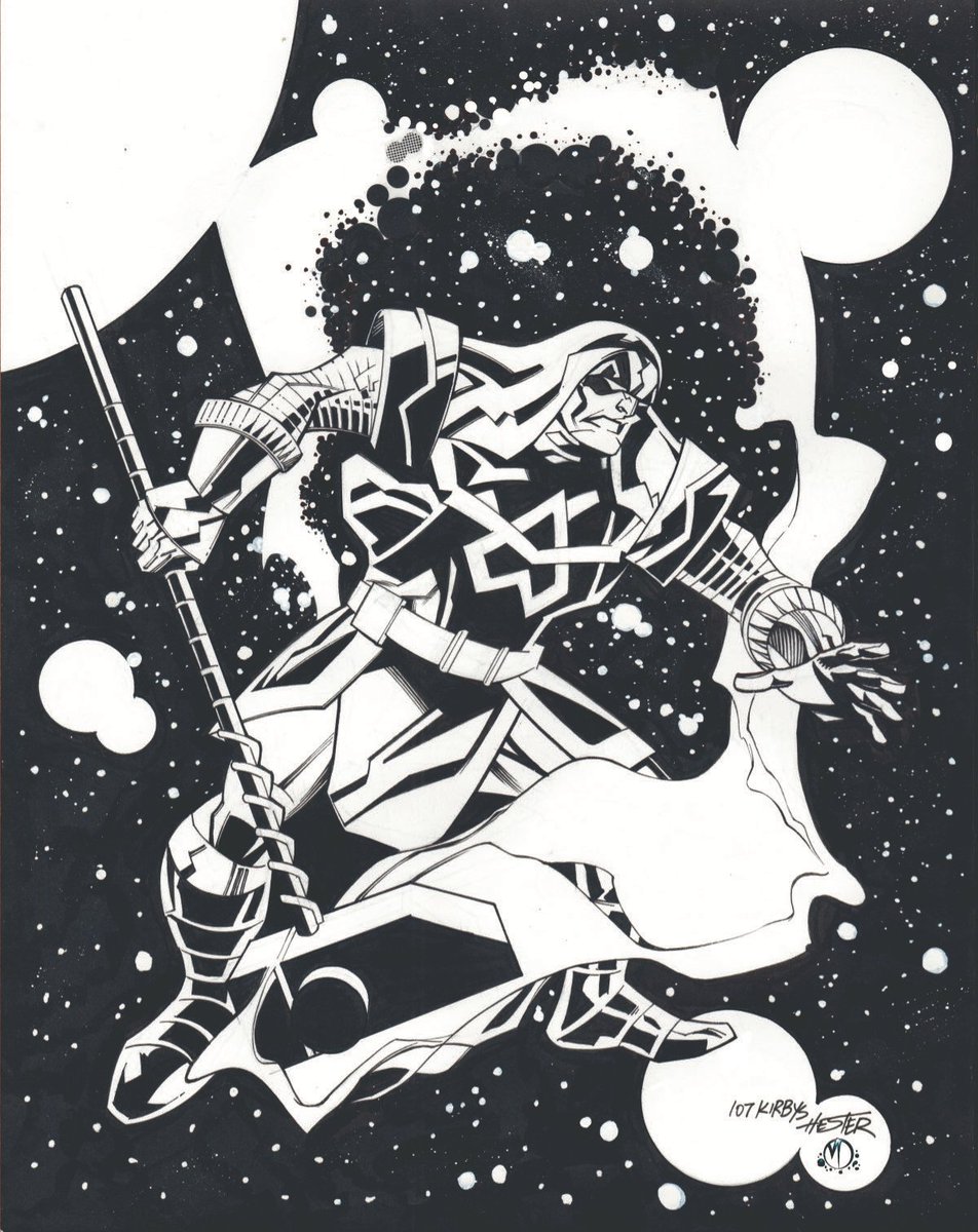 #107Kirbys Ronan brings the hammer down on this year's sketch series. Thanks to generous donors, we raised  $3,500 for a combo of the Hero Initiative and the Kirby Museum. Magnificent, cosmic inks by the great Marc Deering! See you next year!