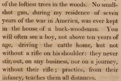 BanGolfNow's tweet photo. @2aHistory Here's another fun one about how Americans (even kids) never leave the house without a rifle.  (From Colonel George Hanger, To all Sportsmen, and Particularly to Farmers, and Gamekeepers (1814), pg 191) https://t.co/W3cfJN0nbF