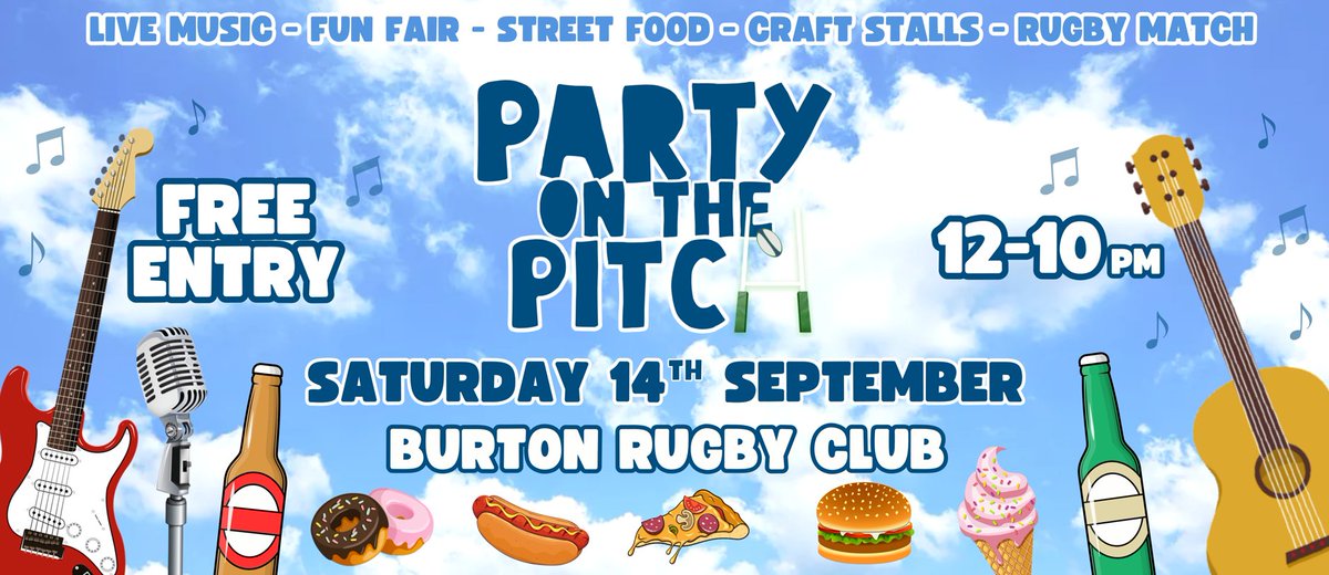 The Burton Rugby Football Club Ltd. are after volunteers! 

Party on the Pitch relies on the support of our wonderful volunteers, so this is a call to you all to put yourself forward to help out on the day.  

If you can give up some of your precious time on Saturday 14th