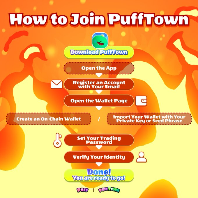 The0xGoku's tweet photo. Ready to level up? Not a #Puff yet? Get #PuffIdentity &amp; join the  #PuffGo Preseason 4! Follow steps: Download #PuffTown &amp; PuffGo,  register w/ emails. PuffTown = PuffGo account. Google account available  too! Be locked &amp; loaded! #PuffGoPreseason @Puffverse @MoWgLi0001 https://t.co/dhDKwqGA5a