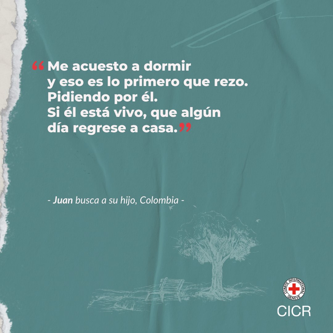 Por el #DiaInternacionalDeLasDesaparicionesForzadas no podemos dejar de pensar y apoyar a las familias víctimas de las desapariciones, y no dejar de trabajar para paliar su sufrimiento.

Si nos necesitas:
www2.cruzroja.es/busquedasinter…
busquedas@cruzroja.es