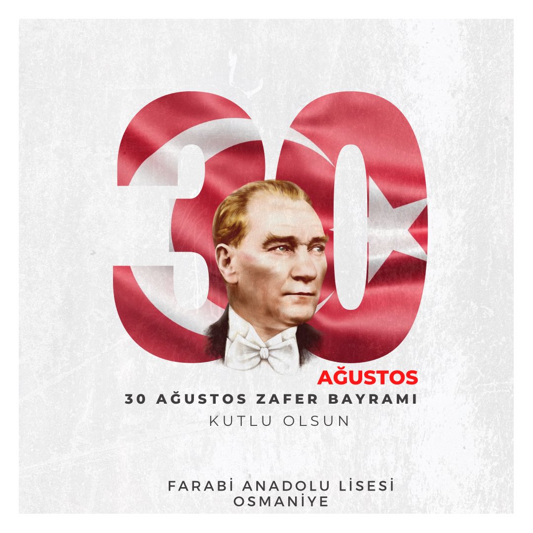 “Evet, mutluyum çünkü başardım!”

🇹🇷Gazi Mustafa Kemal Atatürk

#30AğustosZaferBayramı

<a href="/ALBAKAydn/">Aydın ALBAK</a> <a href="/MehmetKaynar14/">Mehmet Kaynar</a> <a href="/HFKarayigit/">Hasan Fehmi KARAYİĞİT</a> <a href="/Hasantokyay6/">Hasan tokyay</a> <a href="/altugaslan/">Bekir Altug Aslan   بكر</a> <a href="/kavun_h/">H. Ahmet KAVUN</a> <a href="/erbaytann/">Erbay Tan</a> <a href="/DrErdincYILMAZ1/">Dr. Erdinç YILMAZ🇹🇷</a> <a href="/osmaniyeilmem/">Osmaniye İl Millî Eğitim Müdürlüğü</a> <a href="/kynryasin/">Yasin KAYNAR</a>