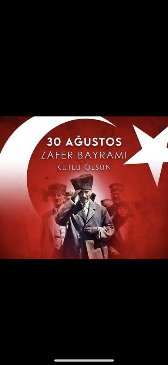 Tarihimizin dönüm noktalarından olan  kutlu zaferimiz  #30Ağustos Zafer Bayramı’mızın 102. yılı kutlu olsun.🇹🇷

Başta kurtuluşumuzun mimarı Mustafa Kemal Atatürk olmak üzere tüm kahraman şehit ve gazilerimizi rahmetle ve minnetle anıyorum.