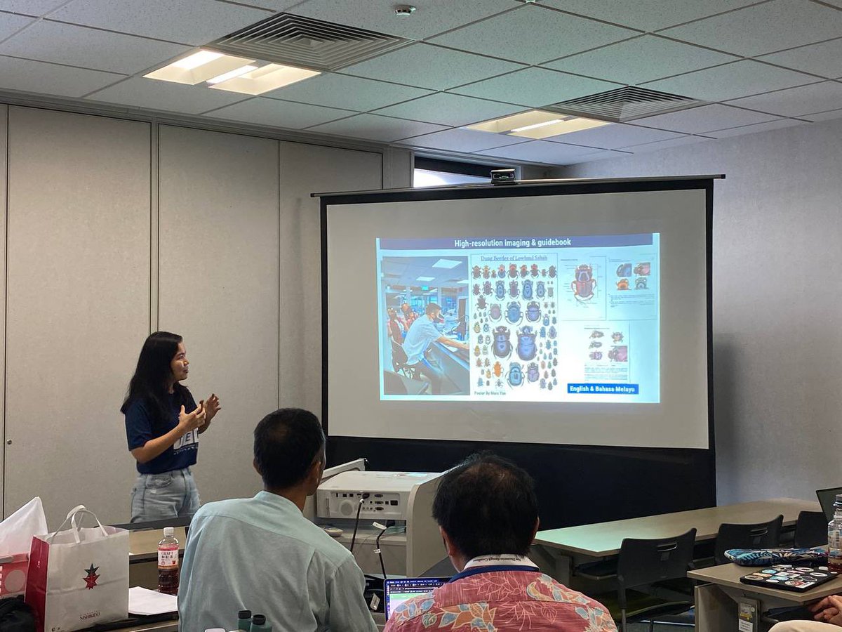 Liyuen93's tweet photo. We've been sharing our work 🤩 #Teelab @ntu_ase @NTUsg on #dungbeetle diversity in Borneo & Singapore, moving beyond just checklists to focus on real conservation efforts! Also the guidebook for identification @EleSlade @XinRuiOng @MarxYim @zwitteriann @seanyapzs https://t.co/bkCvX9OvmA