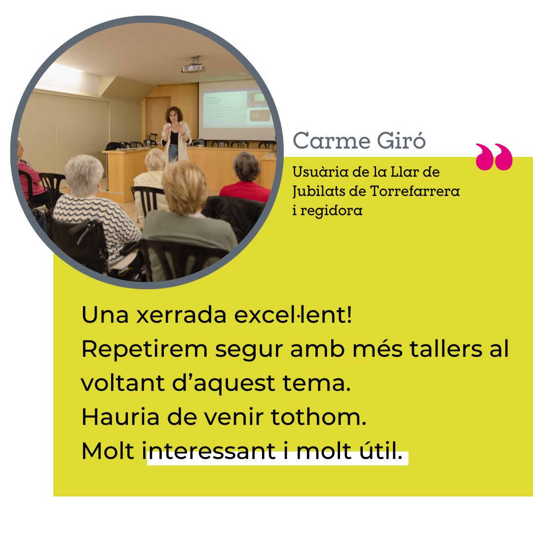 _Com360's tweet photo. Sempre són jornades molt productives: els participants surten amb eines i tips per protegir-se. Nosaltres les gaudim molt perquè són especialment amenes i dinàmiques. La nostra gran gent ens donen lliçons d'esperit crític i demostren que tenen la voluntat de millorar el món. https://t.co/tJdi5o6ncl