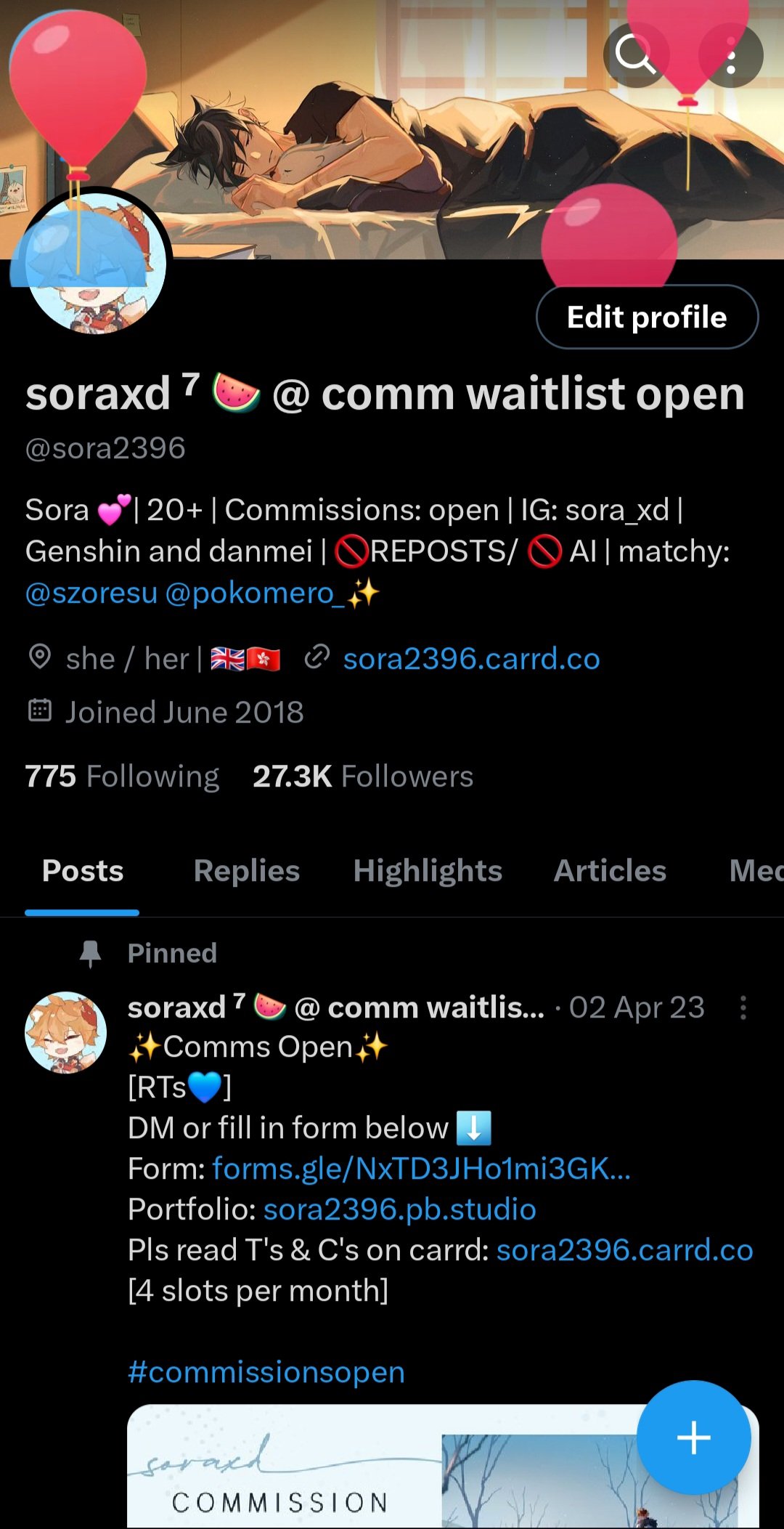 soraxd ⁷ 🍉 @ comm waitlist open (@sora2396) / X soraxd ⁷ 🍉 @ comm waitlist open (@sora2396) / X