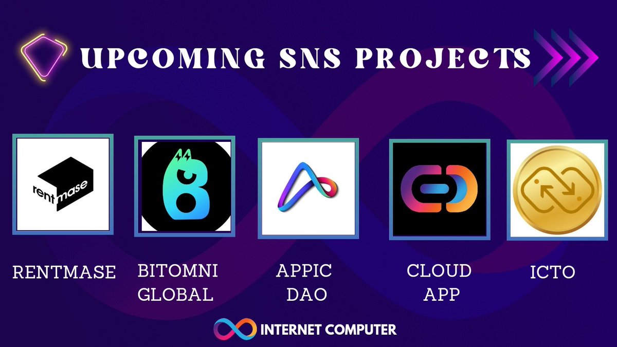 ICPMintToday's tweet photo. Upcoming #SNS Alerts $ICP To focus 👀

1.  @icto_app
2. @Appic_ICP
3. @Bitomni_Global
4. @Cload_app
5. @RentMaSe

♥ &amp; RT🔥

#Dfinity #CryptoNews #NNS #cryptocurrency #Web3 #BTC https://t.co/aeSsbGBnxM