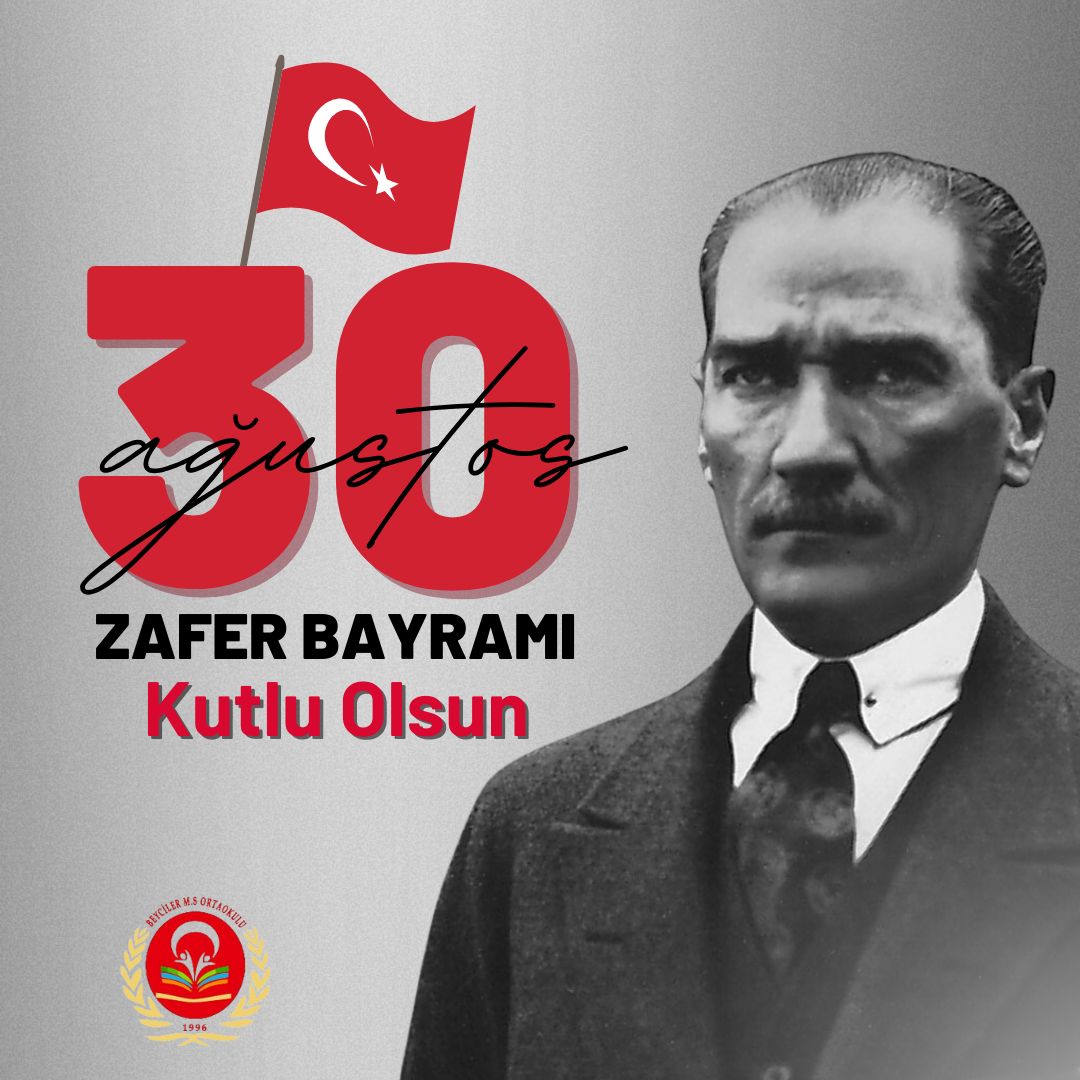 BeycilerM's tweet photo. 30 Ağustos’ta kazandığımız şanlı zaferle yurdumuzu ve milletimizi özgürlüğe kavuşturan Başkomutanımız Gazi Mustafa Kemal Atatürk’ü, silah arkadaşlarını ve şehitlerimizi minnetle anıyoruz. 
30 Ağustos Zafer Bayramımız kutlu olsun! 🇹🇷 https://t.co/H7A7VpVbG9