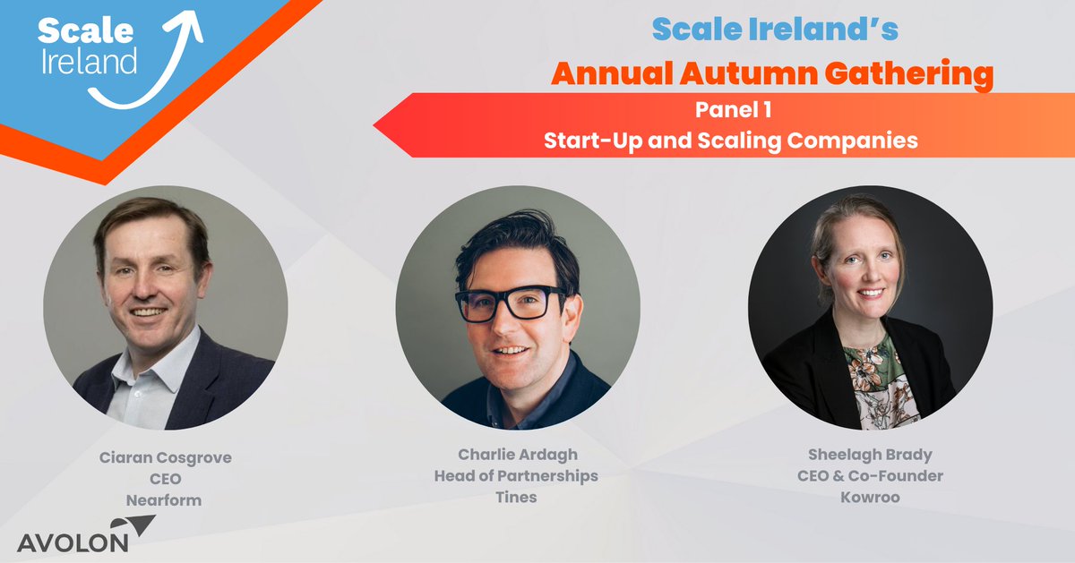 It was an exciting week in Scale Ireland HQ launching our Annual Autumn Gathering, Sept 11th 11am-1.15pm in <a href="/avolon_aero/">Avolon</a>, Dublin. Today we want to introduce you to our panel representing Start-Up &amp; Scaling Companies.  Tickets to this members event via 👉bit.ly/4g465qw