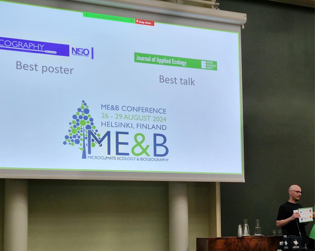 Kristoffer Hylander (@hylander_k) on Twitter photo So proud! My PhD-student @JonoWinnel <a href="/deepsthlmuni/">DEEP at Stockholm University</a> won the posterprice @meb2024 with a poster entitled "Searching for climate refugia"! Congrats Jono!! So proud! My PhD-student @JonoWinnel <a href="/deepsthlmuni/">DEEP at Stockholm University</a> won the posterprice @meb2024 with a poster entitled "Searching for climate refugia"! Congrats Jono!!