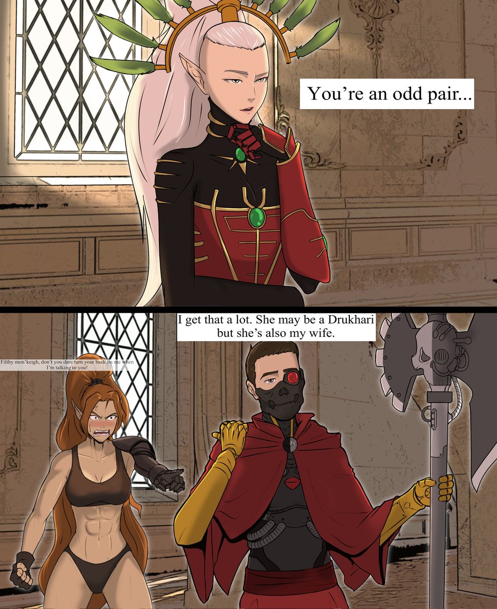 LeBeauviolette's tweet image. An unusual couple. #40k comic commission 
#warhammer #warhammer40k #warhammer40000