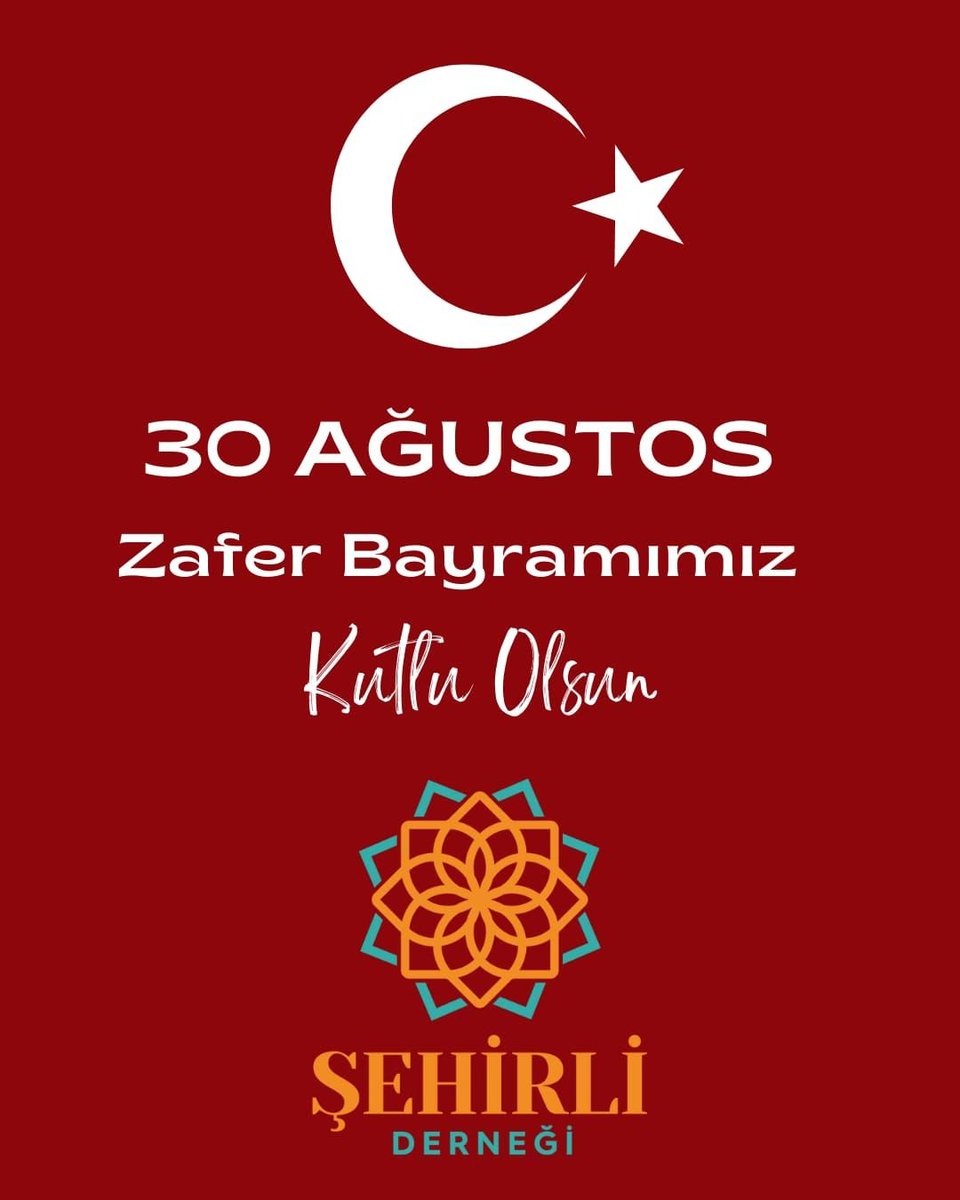 sehirlidernegi's tweet photo. Bir avuç Türk'ün dünyaya meydan okuyarak 26 Ağustos'ta başlattığı taarruzun zaferle sonuçlandığı 30 Ağustos'u gururla idrak ediyoruz.

Başkomutan Mustafa Kemal Paşa ve silah arkadaşlarını rahmetle anıyoruz.

30 Ağustos Zafer Bayramı kutlu olsun! https://t.co/SgUx4R3bok