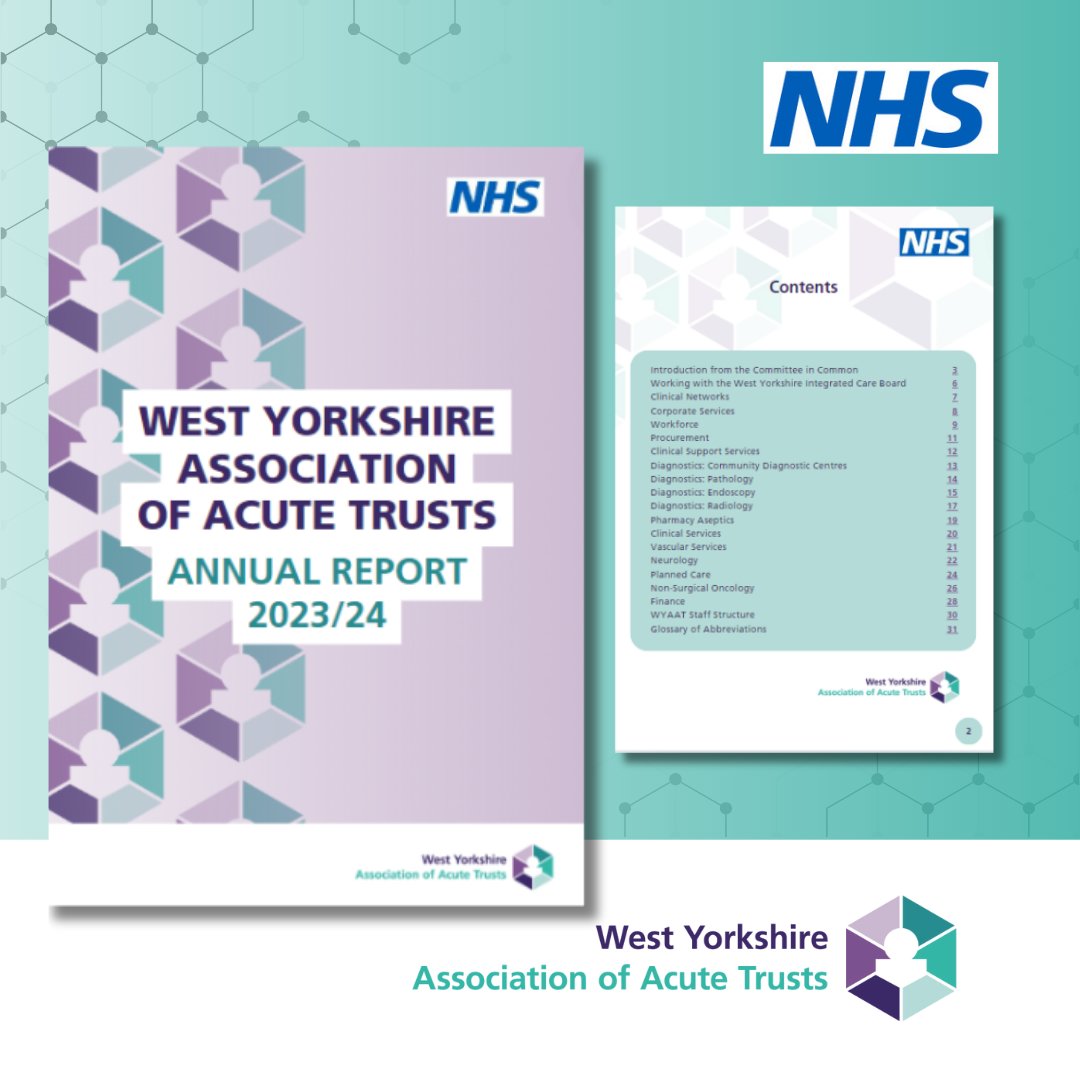 The activities and achievements published in our 2023/24 Annual Report show the true power of #HospitalsWorkingTogether. 💪

Read how our trusts have improved service and patient outcomes across diagnostic, clinical and corporate programmes. 

#WYAAT 

➡️ shorturl.at/HY7dU