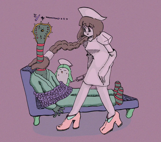 結構前に描いたイラスト#ナースのキクミカワさん 