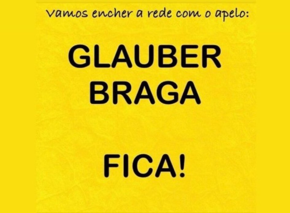 O câncer da Câmara é Lira.
Glauber é um dos melhores deputados da história do Brasil.
Não podemos deixar barato, caso Lira consiga os votos do baixo-clero pra punir Glauber Braga.