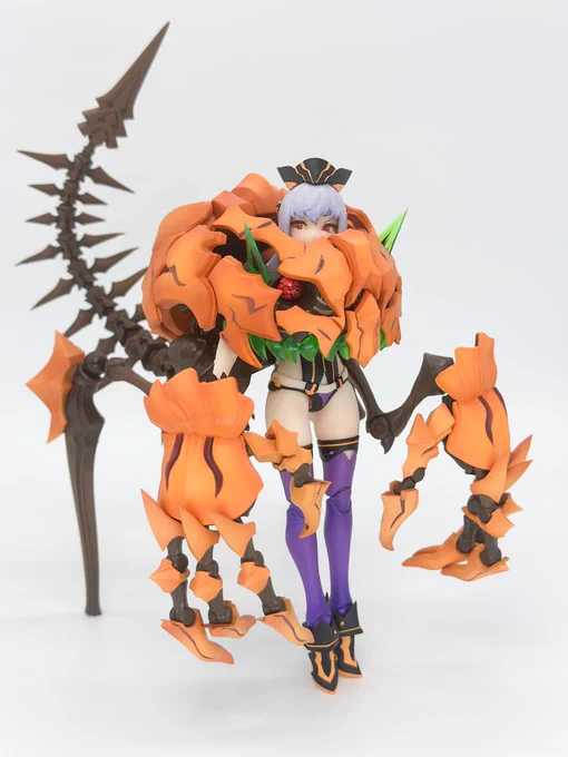 パンプキンアーマーの足関節ジョイントは取り外し出来るので組み替え遊び出来ます。#パンプキンプリンセス #蝸之殻 #スネイルシェル 