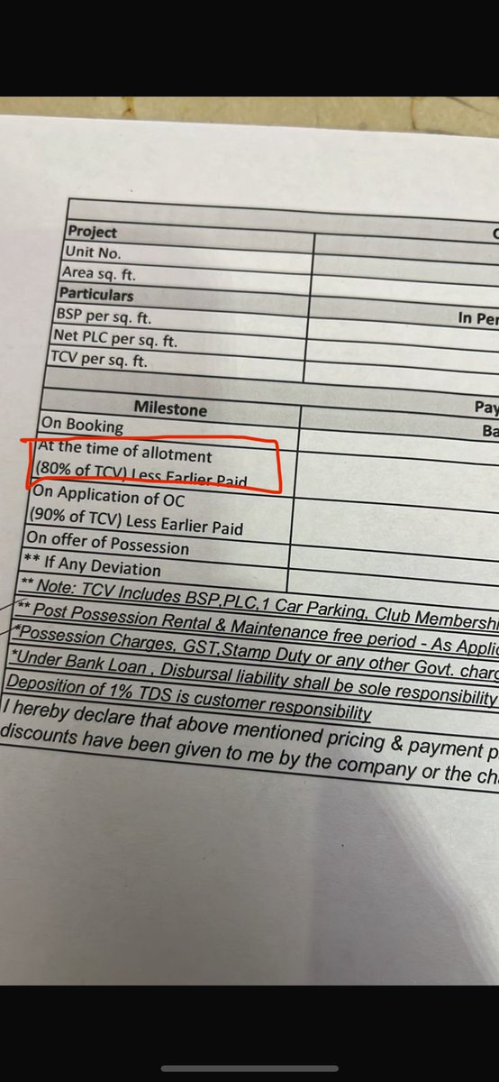 ArunKum49764539's tweet photo. @M3MIndiaPvtLtd @SMARTWORLDDEV @SWGems89Buyers @TheGurugramNews @hareragurugram3 

M3M and Smartworld Builder is asking for 80%money at the time of allotment and threatning people to pay otherwise, they will cancel the EOI.
They are asking buyer to sign on blank paper https://t.co/yHQ19LxhaX