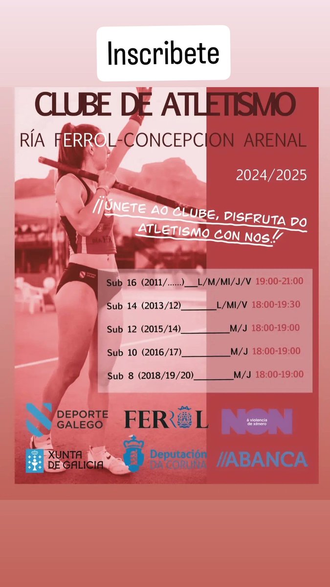 Ven a disfrutar con nos. Inscrpcions abertas na web