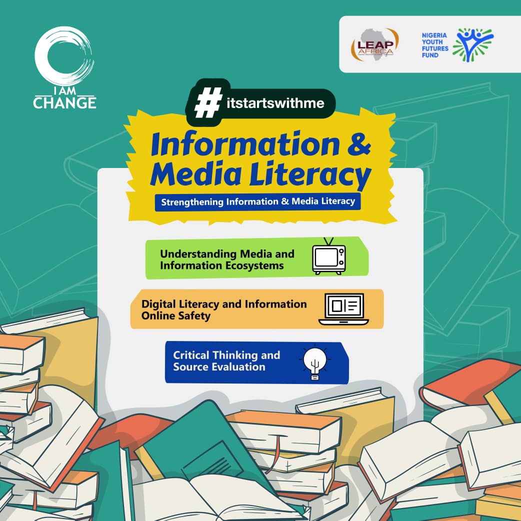 iamchangepod's tweet photo. This week marks the launch of the second component of the #ItstartsWithMe Project, where we enhance the capacity of young people in the civic space to stay informed and contribute to the veracity and validity of information in the digital age.

#IAC 
@LEAPAfrica 
@ng_youthfund https://t.co/c3uTiZBqpA