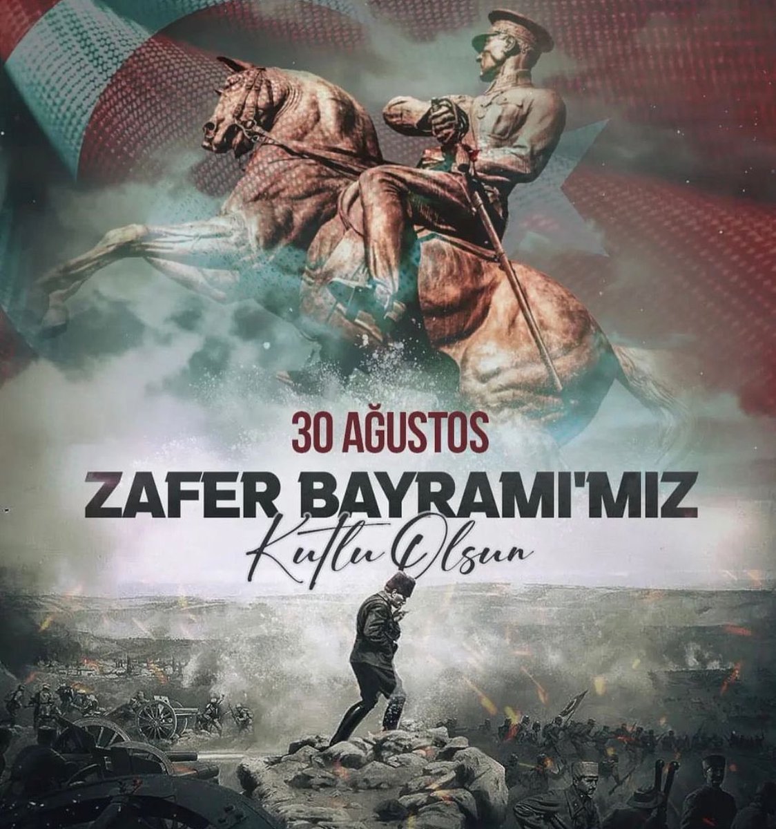 🇹🇷 Büyük Zafer'in 102. yıl dönümünde, Gazi Mustafa Kemal Atatürk başta olmak üzere, bağımsızlık mücadelemizin kahramanlarını saygı ve minnetle anıyoruz. 
#30Ağustos Zafer Bayramı Kutlu Olsun.