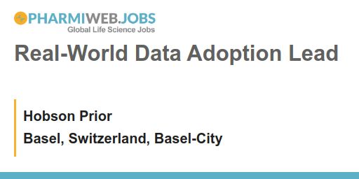 PharmiNewsDACH's tweet image. Real-World Data Adoption Lead

buff.ly/3T9fd3o

#RealWorldData #DataAdoption #DataDrivenCulture #HealthcareJobs #HobsonPrior #DataPrivacy #pharmiweb