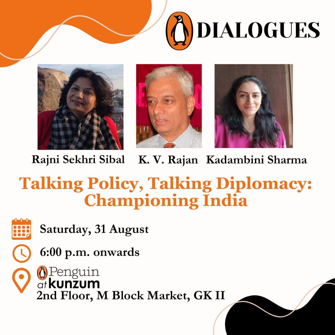 Welcome to another round of Penguin Dialogues!

Join us this weekend for a series of insightful conversations on "Talking Policy, Talking Diplomacy: Championing India."🇮🇳

Our esteemed panellists include:

-Rajni Sekhri Sibal, IAS Officer and current Secretary of the Government