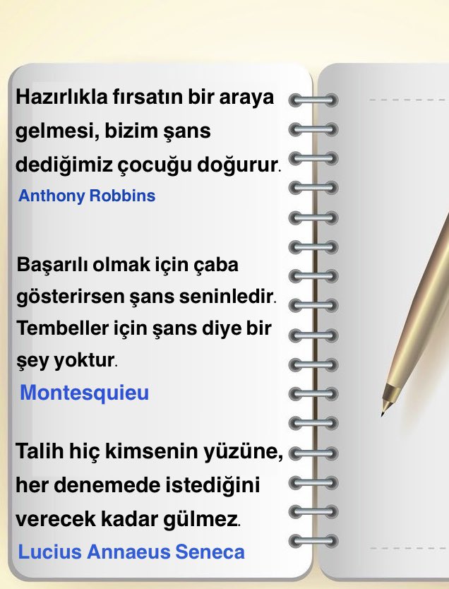 Enes_Kerem_'s tweet photo. Fatihler şansa inanmaz.
🪶 Nietzsche
Başarılı olmak için çaba gösterirsen şans seninledir.
Tembeller için şans diye bir şey yoktur.
🪶 Montesquieu
Şans, hazır olan beyinlere yardım eder.
🪶Pasteur
Talih, yaz bulutu gibi çabucak geçen fırsatları değerlendirmektir!
#Şans #Talih https://t.co/mZ44B3BCmV