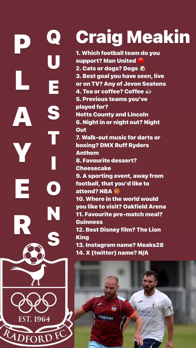 RadfordFC64's tweet image. ⚽️⚽️PLAYER QUIZ⚽️⚽️

First up, Craig Meakin!