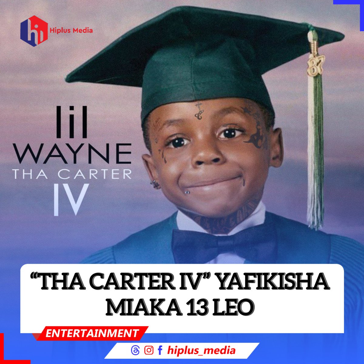 DjDjhiplus's tweet photo. Miaka 13 iliyopita siku kama ya leo rapa #LilWayne aliacha album yake ya “Tha Carter IV” iliyokuwa na nyimbo kama “6 Foot 7 Foot,” “How to Love,” &amp; more.

It debuted at #1 on the Billboard 200 selling 964,000 copies first week, is certified 5x platinum. https://t.co/pnPg1JZOlP