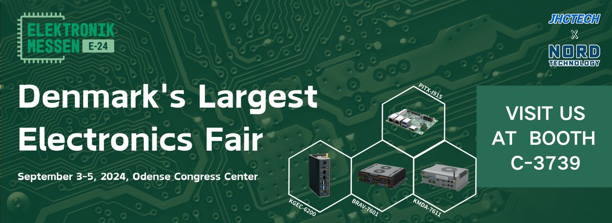 JHC_Technology's tweet image. 🤝Visit Elektronikmessen and talk about the future of industrial IT🏭

JHCTECH products will be on display at our partner Nord Technology A/S booth C-3739. 

You are also always welcome to send us an email or call us:📧 Email us: marketing@jhctech.com.cn

#IndustrialPC #PanelPC