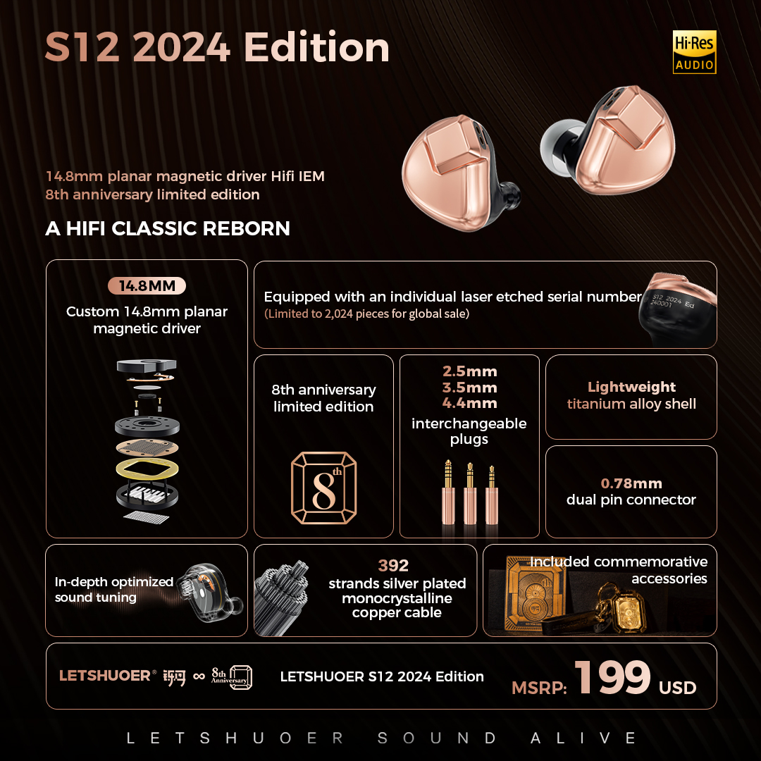 letshuoer's tweet photo. LETSHUOER S12 ED comes with abundant commemorative accessories like limited edition keychain and card in addition to iem itself.🔑
Everything you want to know is in this picture!📃
https://t.co/qjfGli84M3
#letshuoer #hifi #audiogear #s12pro #S12ed #onsalenow #newrelease2024 https://t.co/3z5Ut8NlFv