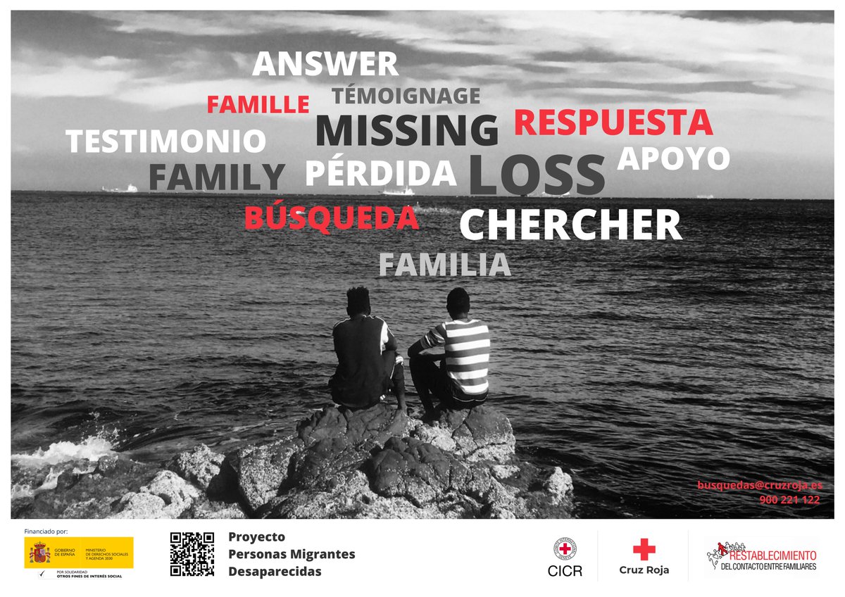 Hoy conmemoramos el #DíaInternacionalDeLasDesaparicionesForzadas 🌹

Durante el último año, los equipos del servicio de Restablecimiento del Contacto Familiar (RCF) conseguimos localizar a más de 16.600 personas.

Si nos necesitas: 
www2.cruzroja.es/busquedasinter… 
busquedas@cruzroja.es
