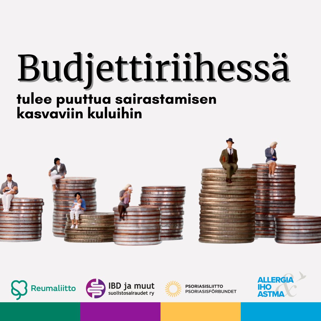 Pitkäaikaissairauden kustannusten jatkuva nousu koskettaa jo yhä useampaa keskituloista. Päättäjillä tulee olla viisautta perua mm. terveydenhuollon asiakasmaksujen korotukset. 

Lue mielipidekirjoituksemme kokonaisuudessaan: ibd.fi/budjettiriihes…
#budjettiriihi
