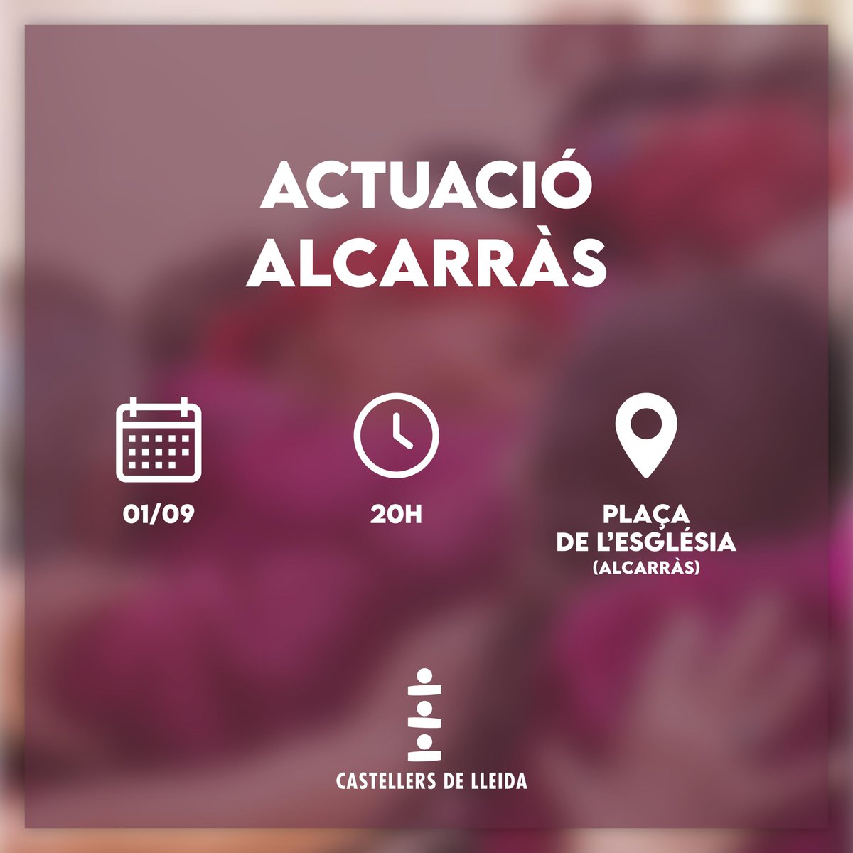 CdLleida's tweet photo. 📢El diumenge actuem a Alcarràs!
🗓️01/09
📍Plaça de l’Església (Alcarràs)
🕛20h
Un altre doblet per encarar tot el que ha de vindre, EL SETEMBRE BORDEUS ENS ESPERA!❤️
#castells #castellers #lleida
#excusaperfecta #orgullbordeus https://t.co/SieBwsQKfE