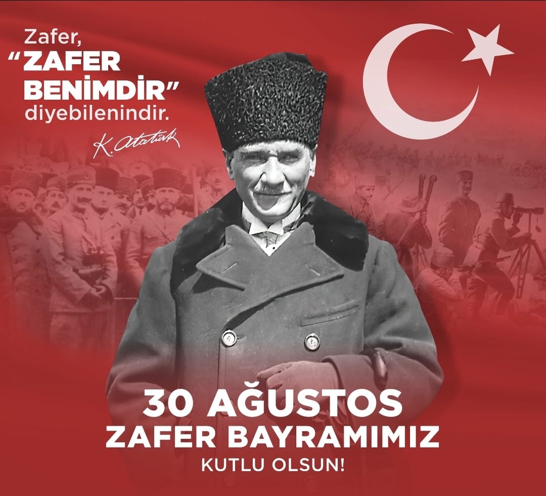 30 Ağustos Zafer Bayramımız Kutlu Olsun! 🇹🇷 🇹🇷 🇹🇷

Bu zaferi Türk milletine armağan eden Ulu Önder Gazi Mustafa Kemal Atatürk ve silah arkadaşlarını saygı ve minnetle anıyoruz.

#30AğustosZaferBayramı