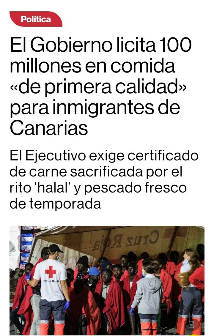 LaTitaAle1's tweet photo. La Ley ELA nos costaría 38 millones.

Pescadito y halal a unos ilegales, 100 millones.

Si ser racista es querer los millones para los primeros y no para los segundos, soy racista.
Punto. https://t.co/Y52Rcg2oAu
