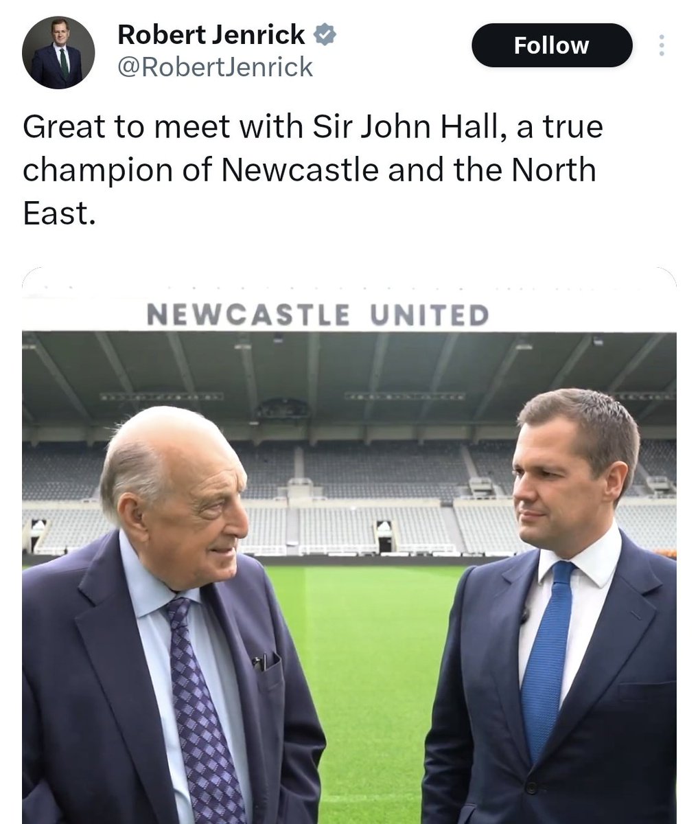 D_FarrellBanks's tweet photo. Absolutely shameful that someone @NUFC has given the go ahead for the stadium to be used as backdrop for a tory leadership advert. 

This place means something to fans. This cheapens it, degrades it and reflects a total lack of respect for what the ground symbolises to so many. https://t.co/NvBKTz2u8I