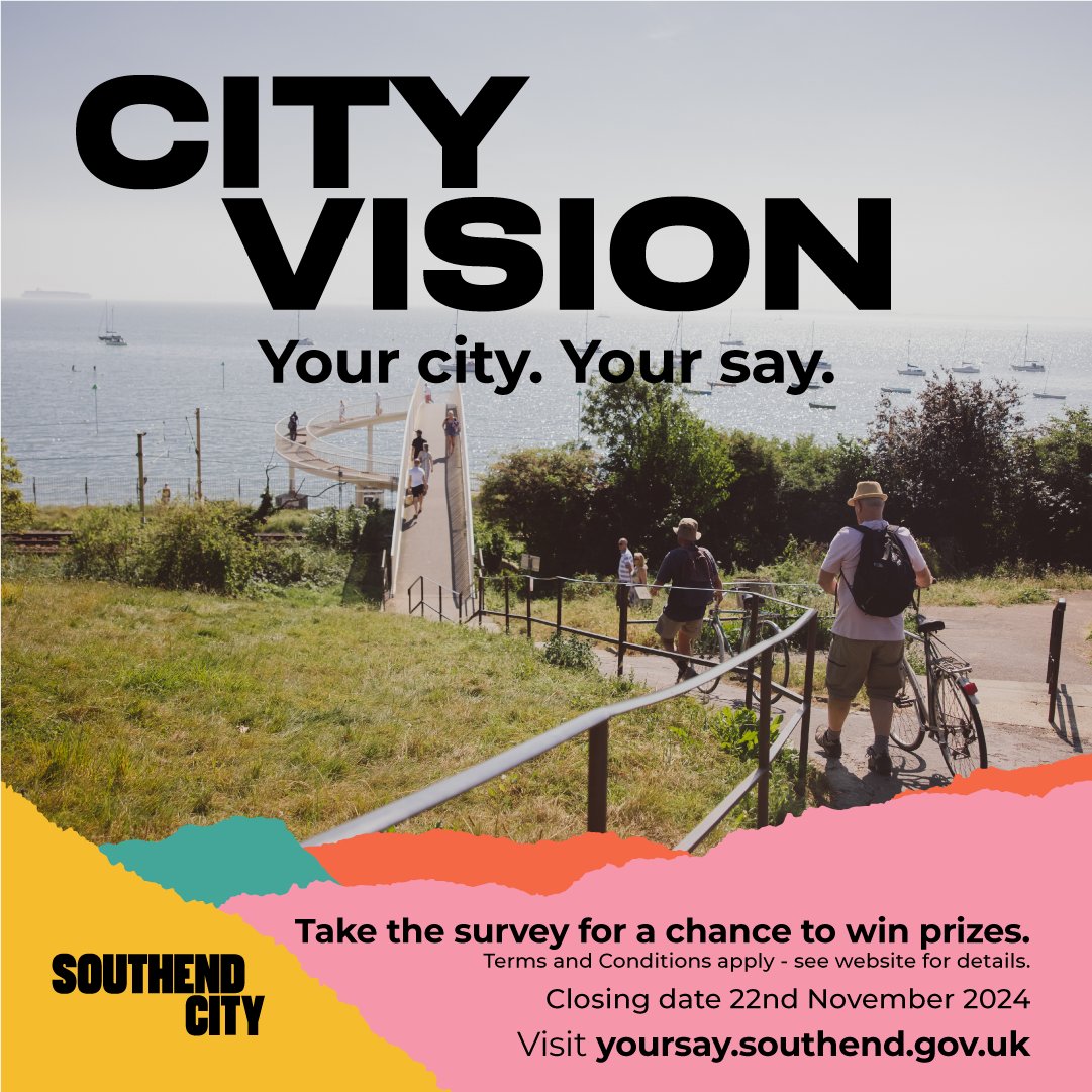 savs_southend's tweet photo. 📢We are supporting the creation of a Southend City Vision.

If you live, work, study, visit or run a business in Southend, have your say on the city’s long-term vision: https://t.co/dvrOClhvKv https://t.co/fDsnwBELQ9