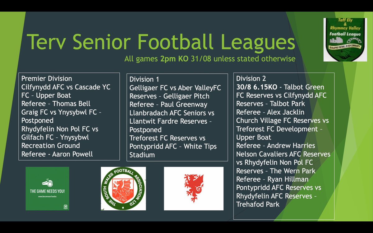 Football is back this weekend!!!😁⚽️⚽️
Good luck to all teams for the for the upcoming season!!👏👏
Don’t forget to download the Cymru Football App to get live scores and updates📱
